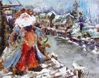 Fisherman Santa in Fishtown-painting