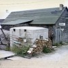 Smokehouses and Steffen & Stallman Shanty, early 1970s. Photo by Greg Reisig.