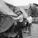 George Cook at the net reel, ca. 1950s.